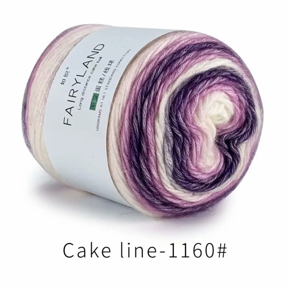 

Dyeing Crocheting 100g Rainbow Woollen Yarn Gradient Color Cotton Cake Yarn Soft Hand-woven Multi-Color Yarn Rainbow Sweater