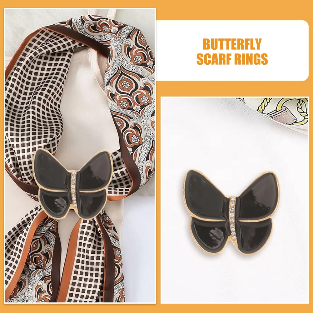

2Pcs Elegant Scarf Clips for Women Stylish Shawl Buckle Rings Secure Scarf Fastener for Cardigan Dress Daily Wear Decoration