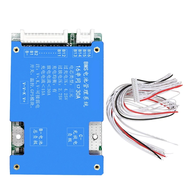 16S 60V 30A Protection Board Ternary Lithium Battery Board With Balance For E-Bike Electric Motorcycle