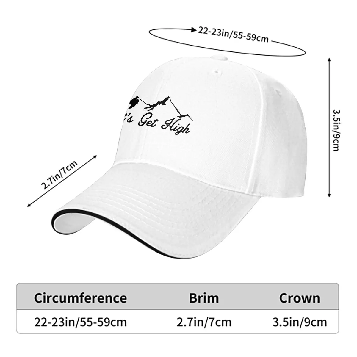 Summer Cap Sun Visor Let's Get High Skiing Hiking Hip Hop Caps Mountain Climber Cowboy Hat Peaked Hats