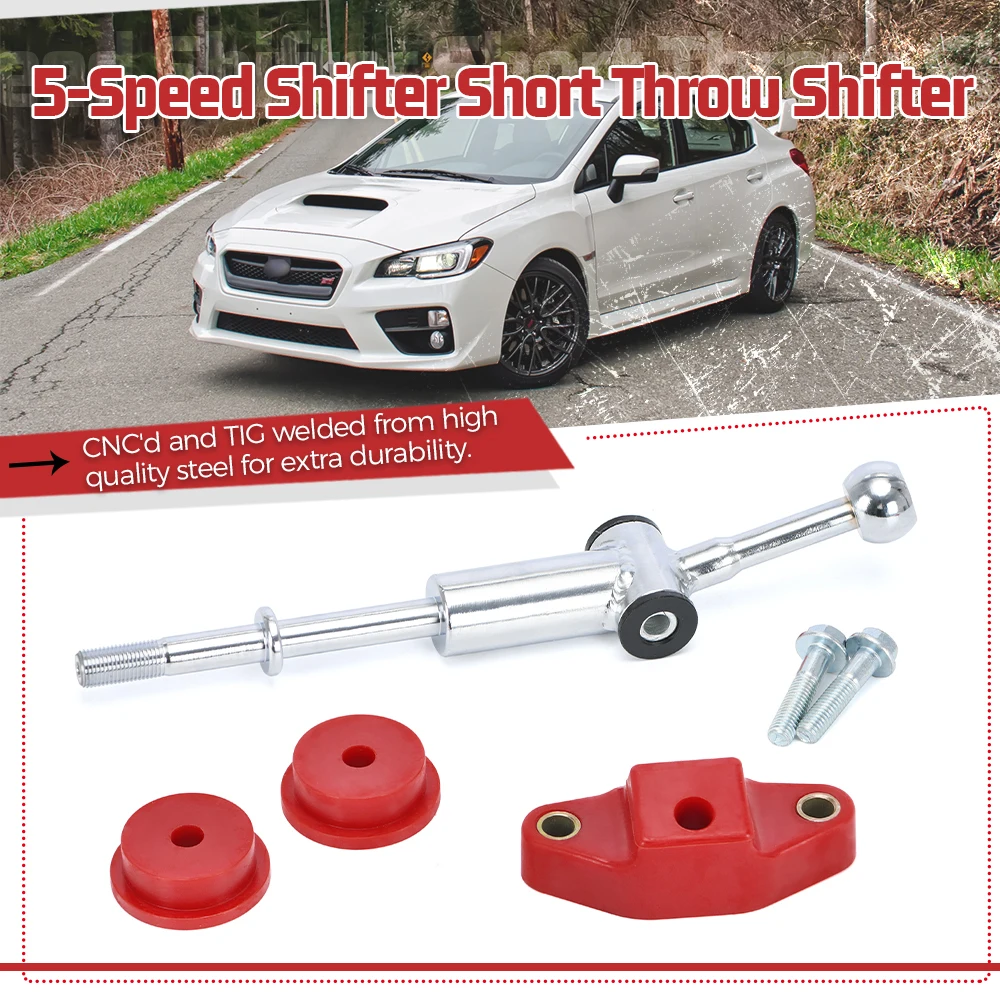 LIZHI - Short Shifter With Front & Rear Stabilizer Bushing Kit (5 Speed Only) For Subaru WRX 08-15 Legacy 05-09 Forester XT06-08