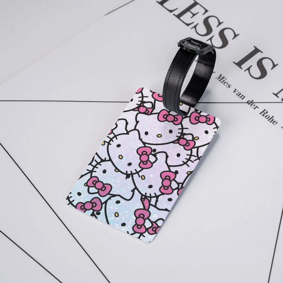 Hello Kitty Cartoon Luggage Tag With Name Card Privacy Cover ID Label for Travel Bag