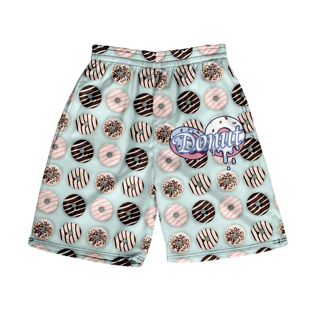

Donut Pattern Beach Shorts Men's and women's clothing 3D digital printing casual shorts Fashion trend couple Pants 11