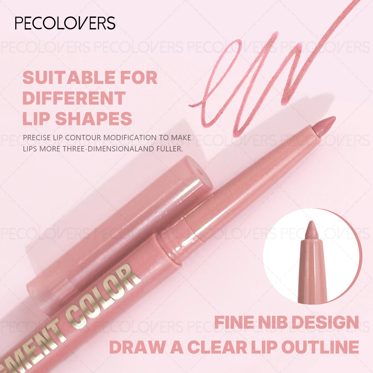 2-in-1 Matte Lip Liner & Gloss กันน้ํา ลิปสติกไม่ติด เหมาะสําหรับผู้เริ่มต้น