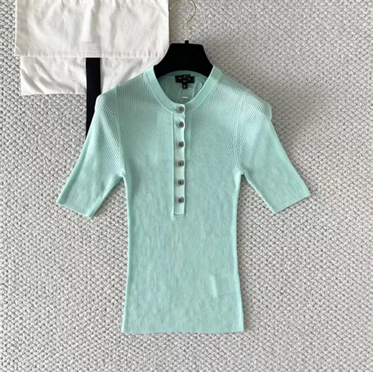 

Customization European women's clothing for summer 2026, new styles Short-sleeved button-down knitted sweater