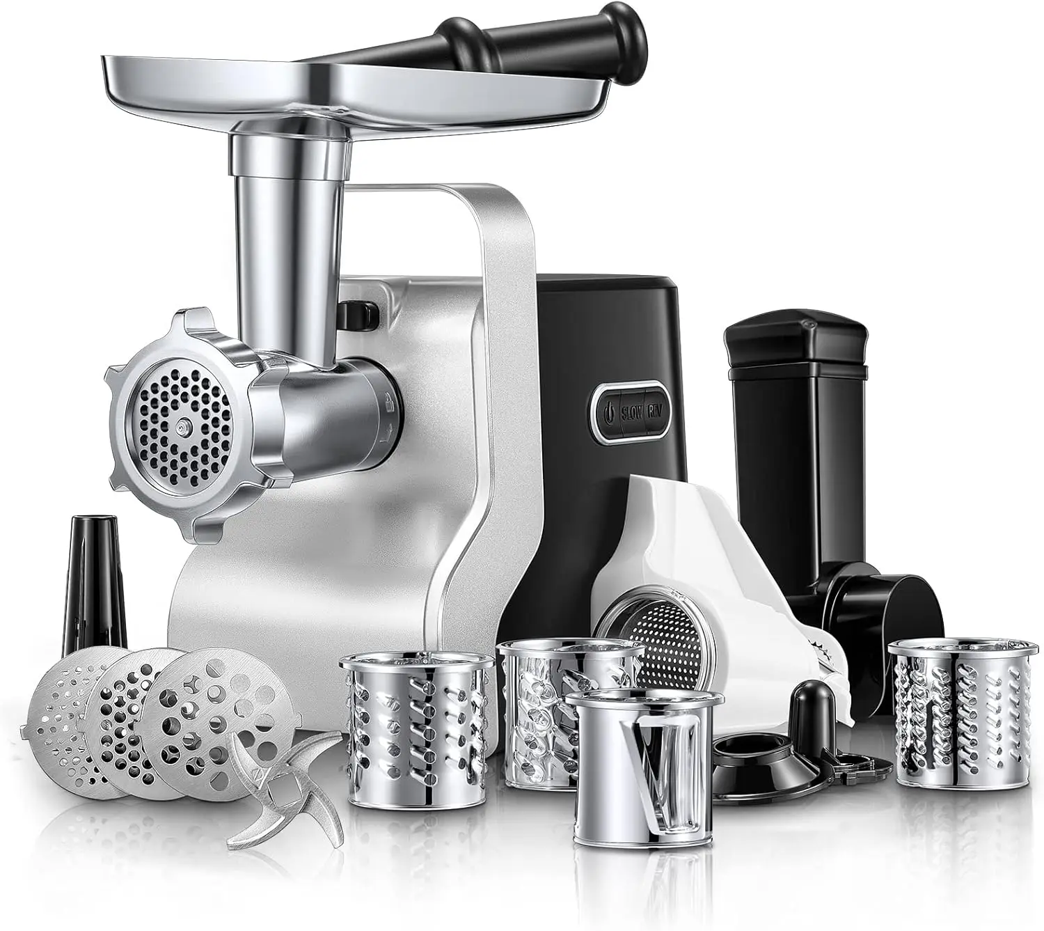 Heavy Duty  5 in1 Meat Grinder for Home Use  3000W Max Powerful Sausage Stuffer with 3 Stainless Steel Grinding Plates Siz