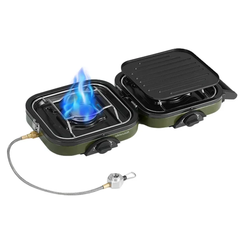 Naturehikes Double-Fire Folding Gas Stove Outdoor Portable Gas Burner Camping Cookware Outdoor Picnic Cooking High-Power Stove B