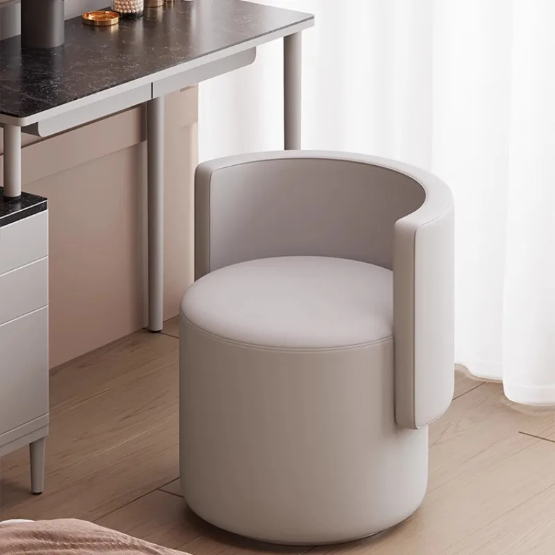 

Creamy Living Room Chair Modern Minimalist Makeup Chair Aesthetic Dressing Room Seat for Bedroom Rotable Backrest Stool