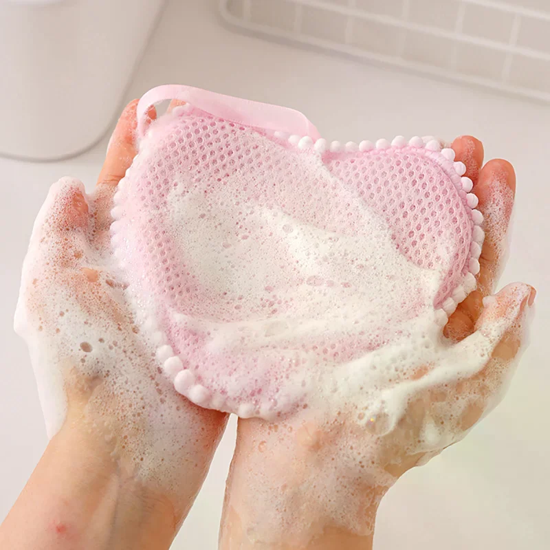 

Cloud/Heart Shape Soap Mesh Pouch With Lanyard Fast Foaming Shower Travel Holder Net Bath Flower Scrubbing Bathroom Accessories