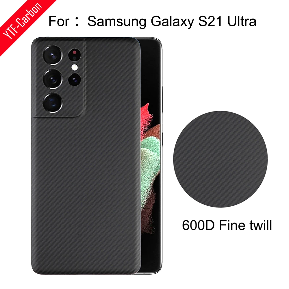 

Чехол YTF из углеродного волокна 600D для Galaxy S21 Ultra, чехол 6,8 дюйма, тонкий чехол из арамидного волокна S21 Ultra
