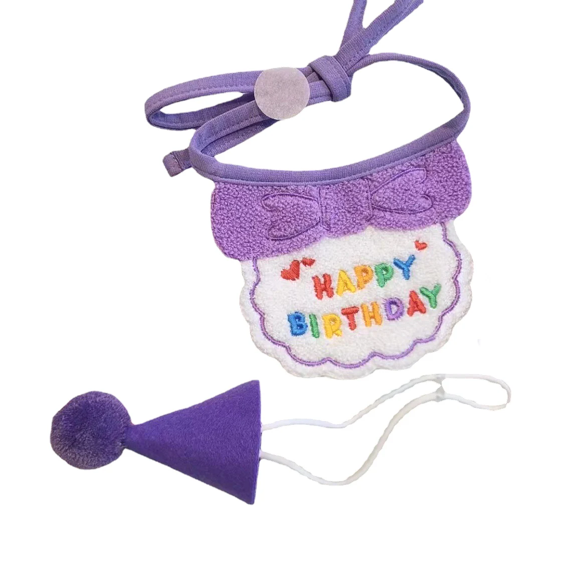 Korean Pet Dog Birthday Hat Drool Bib Bib Bib Cat Dog Triangle Scarf Suitable For Small And Medium-Sized Pet Parties
