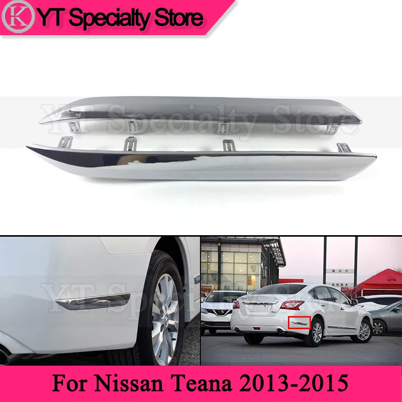 Kamshing 1pair Rear Bumper Trim Strip For Nissan Teana 2013-2015 Rear Bumper Anti-collision Bright Strip
