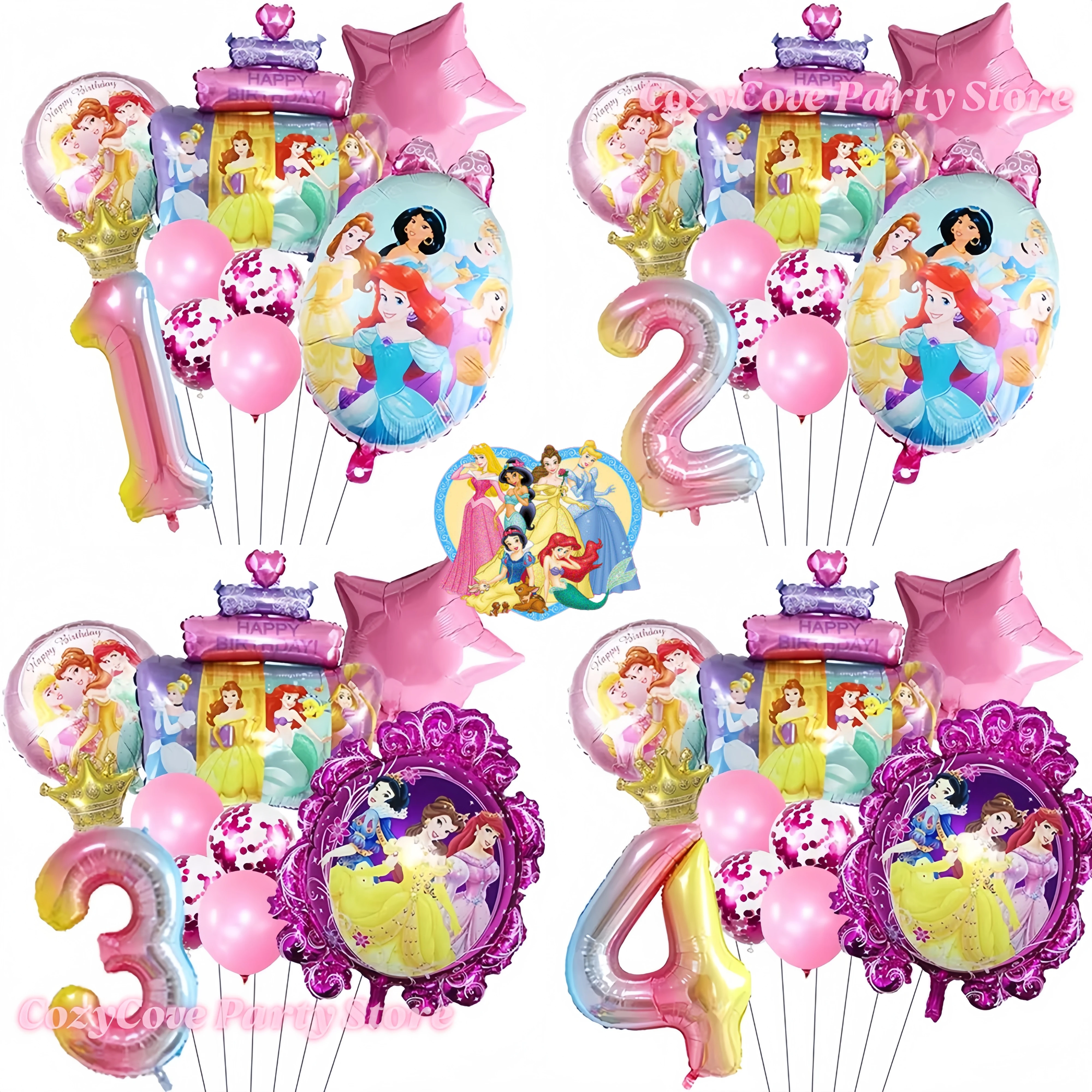 بالونات الأميرة سندريلا حسناء حورية البحر مقاس 32 بوصة لتزيين حفلات أعياد الميلاد مجموعة بالونات الهيليوم للأميرة لحفلات استقبال المولود الجديد للفتيات