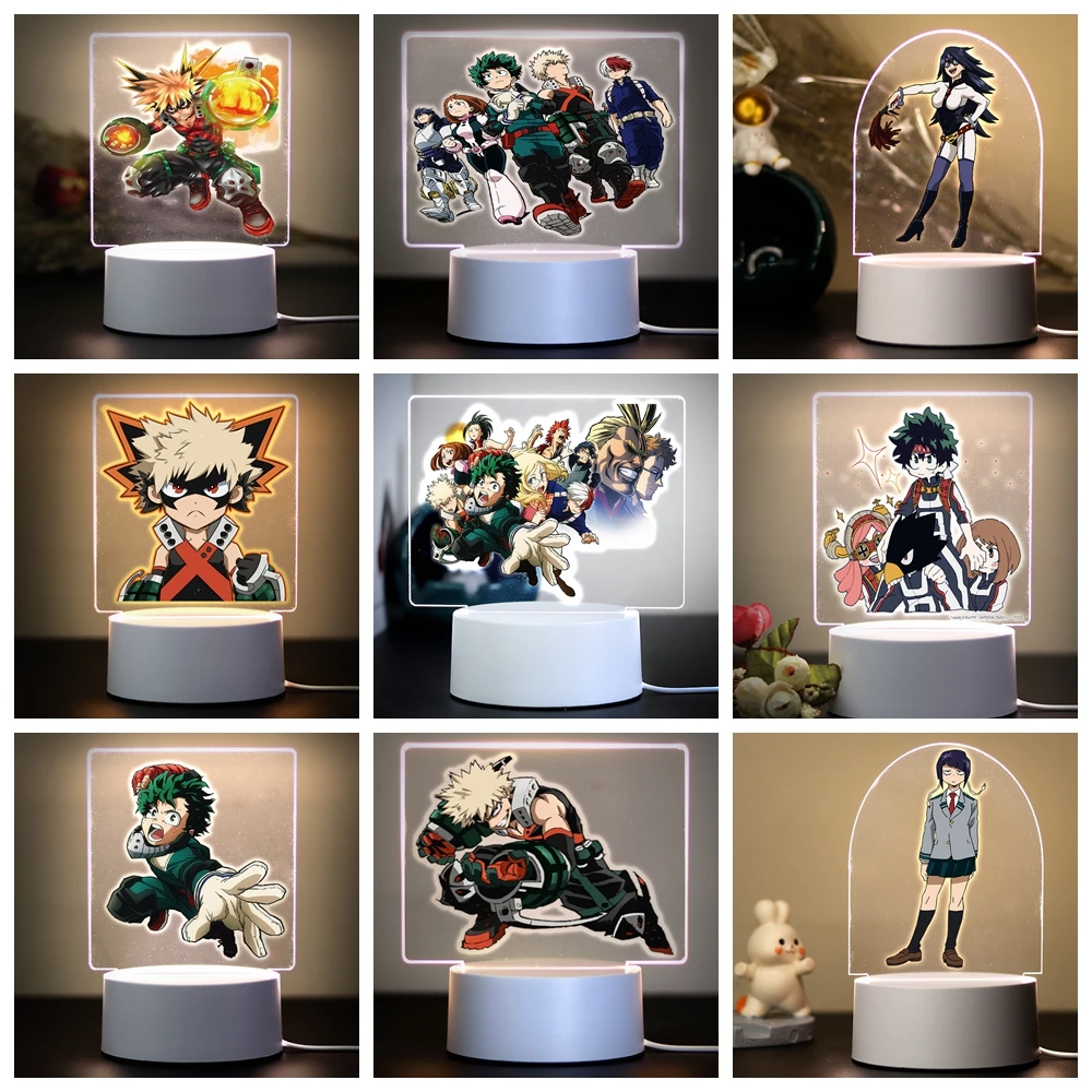 Hero Academy 3D Led Night Lamp Acrylic Night Lights Gift 3d Illusion Acrylic Lamp Table Desk Decor Table Desk Decor