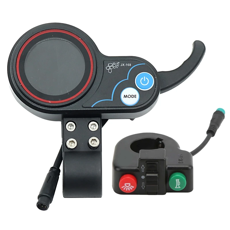 1 Piece JX-168 Electric Scooter Dashboard Meter 36V 48V Adjustable+Switch 6PIN Throttle Replacement Parts For Electric Scooter