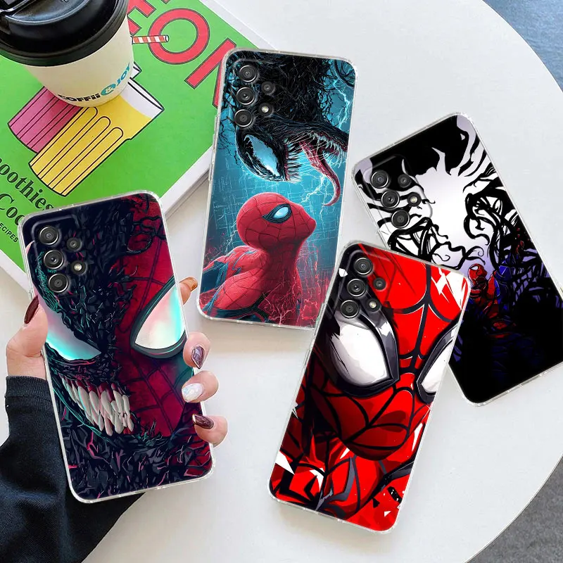 

Spiderman Venom Marvel Art Clear Case For Samsung Galaxy A57 A37 A56 5G A36 Cases A55 A54 A35 A26 A07 A17 A16 A06 A36 A15 Cover
