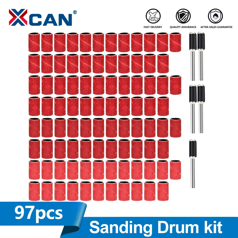 

XCAN 97 шт., комплект шлифовальных барабанов 60/120/240/320, шлифовальная лента для электрической мини-угловой шлифовальной машины, шлифовальные оправки, аксессуары Dremel