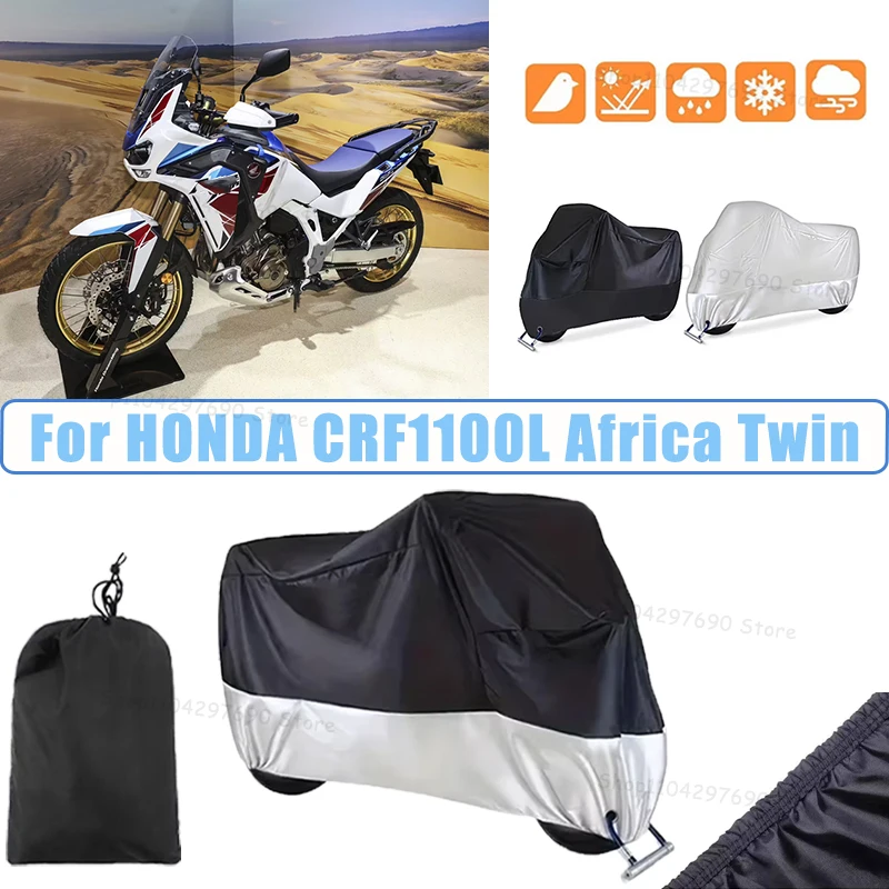 210D Oxford Motorcycle Cover Waterproof All Season UV Protect For HONDA CRF1100L Africa Twin Anti-Tear Windproof Motorbike Cover