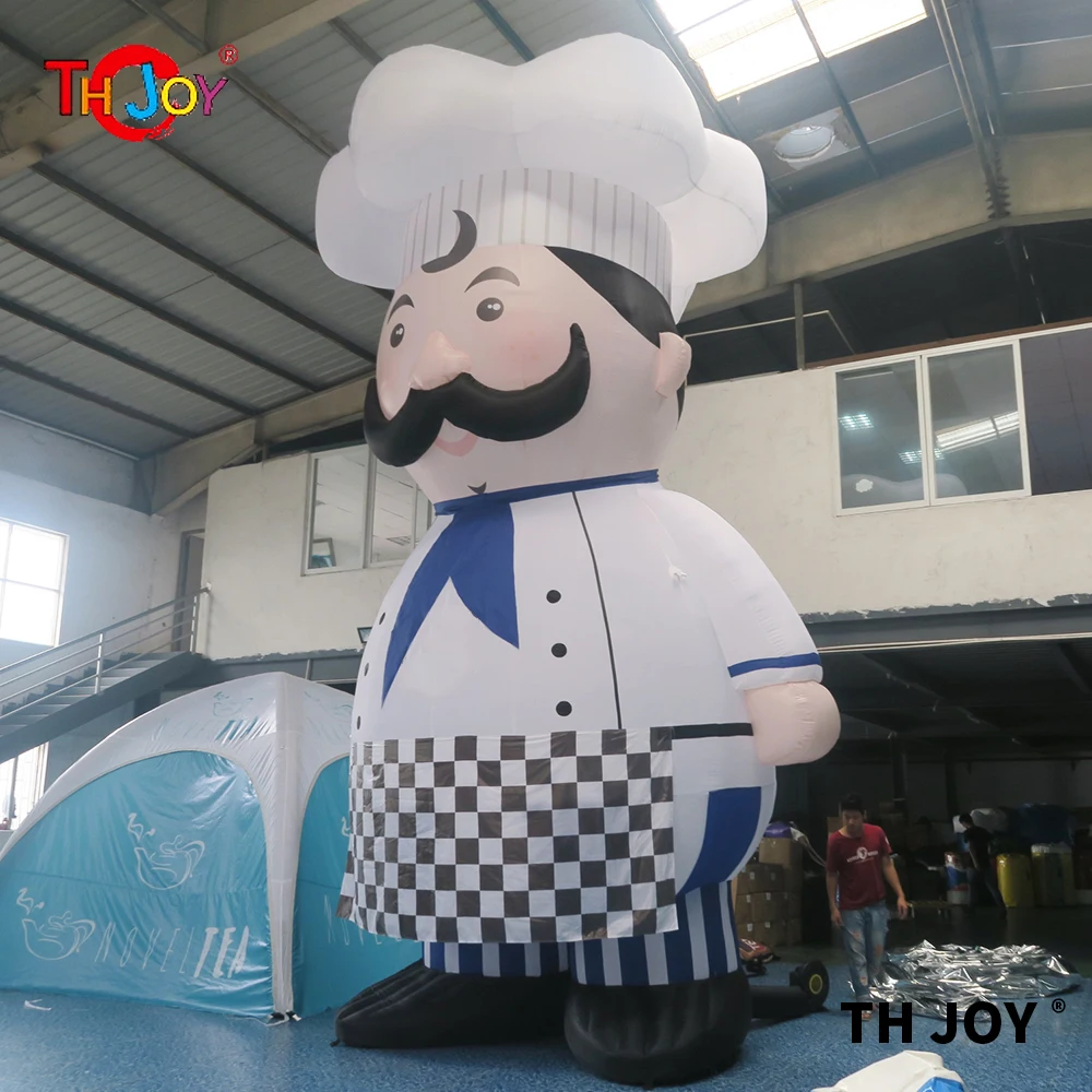 Fast Air Shipping 8m 26ft  Custom Logo Giant Fat Inflatable Chef Cook Cartoon For Fun Advertising Events