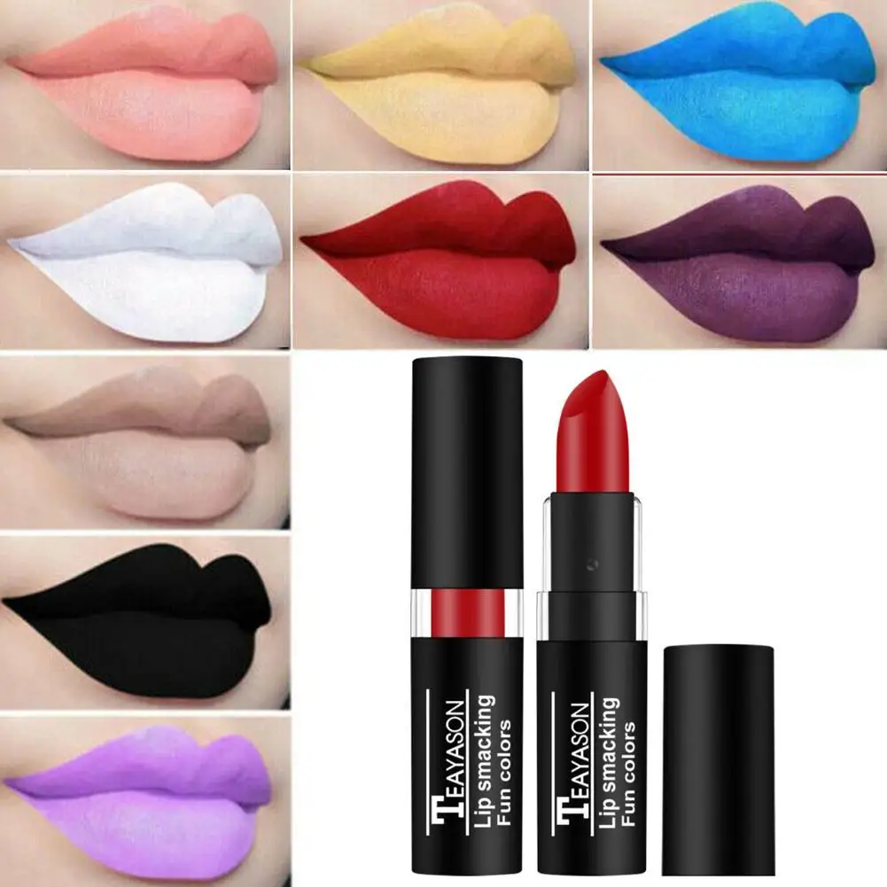 TEAYASON 12 Color Matte Lipstick Personality Halloween Party Lip Gloss Cosmetics No Fading Waterproof Long Lasting Lips Makeup