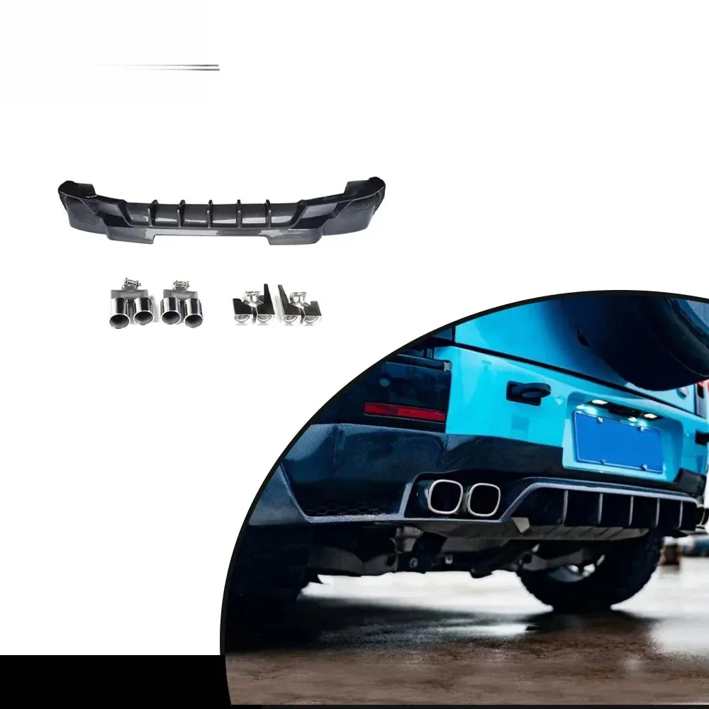 Carbon Fiber Rear Bumper Diffuser With Exhaust Tips For Land Rover Defender 2020-2023