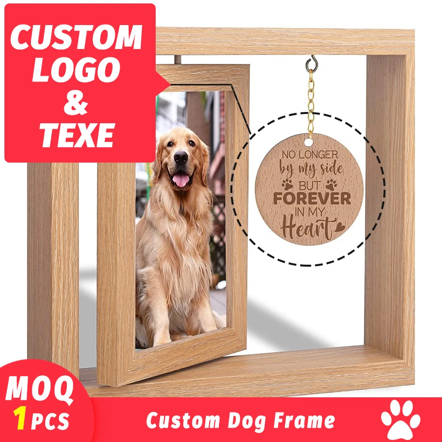 

Personalized Dog Frame Dog Memorial Gift Custom Dog Picture Frame Pet Name Photo Frame Free Custom Wooden Engrave