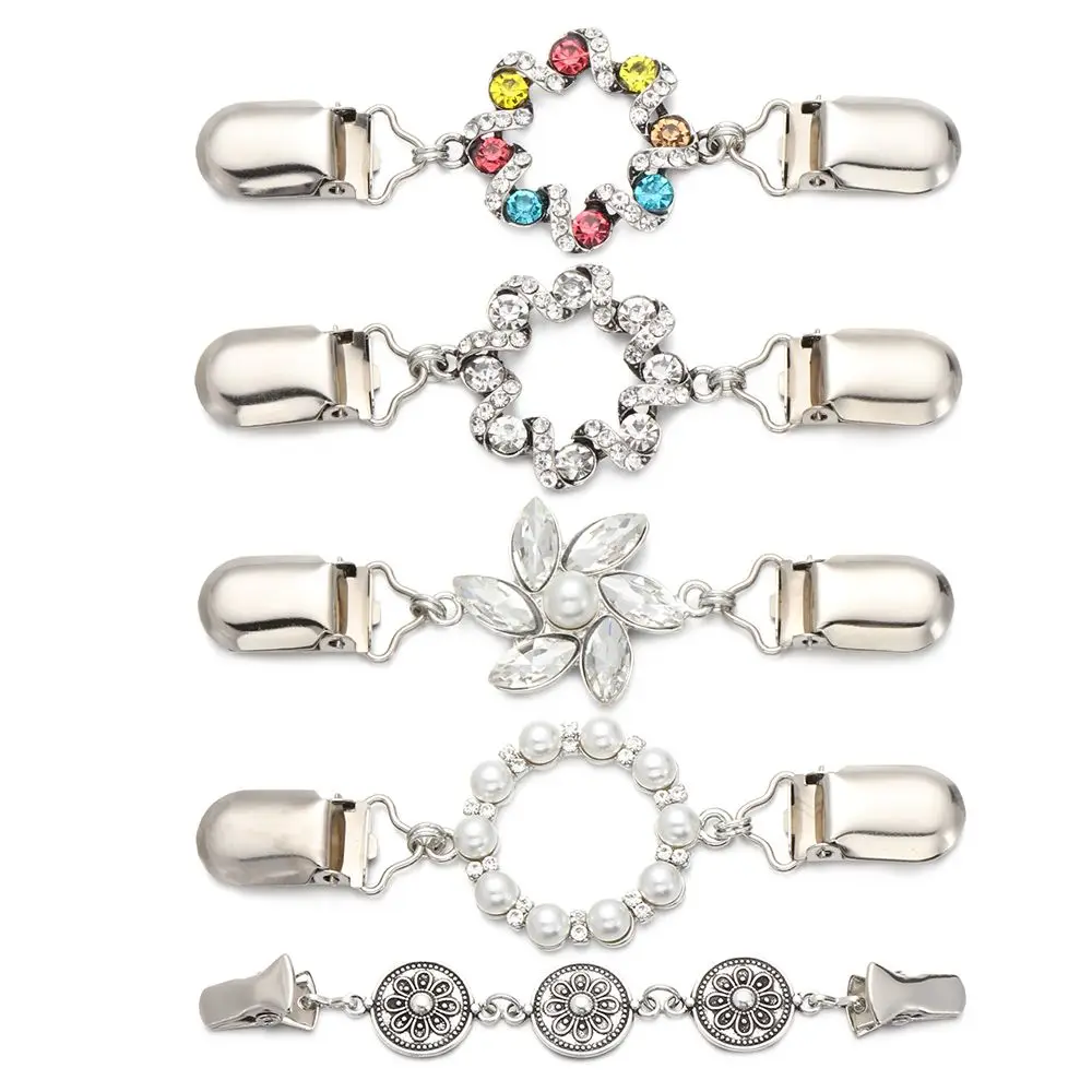

Fashion Vintage Charm Rhinestone Shiny Women Shawl Clip Cardigan Duck Clip Brooches Blouse Collar Pin