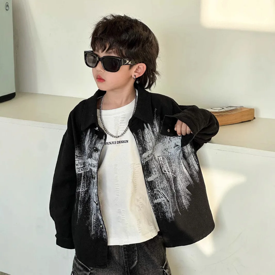 

Autumn 2025 New Denim Jacket For Children Stylish Trendy Top Versatile And Cool Design