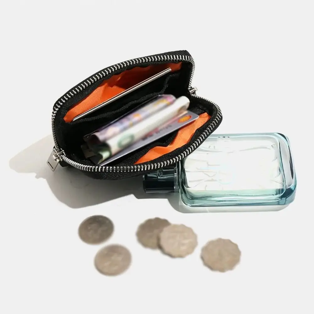 Portable Nylon Coin Purse RFID Anti-theft Korean Style Men Wallet Card Holder Bank Card Organizer Mini Earbuds Storage Bag