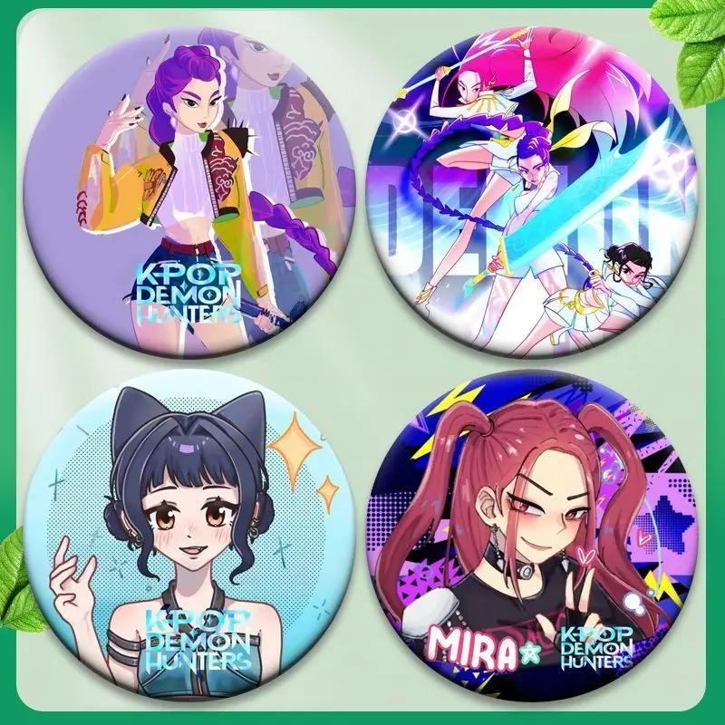 K-POP ルミ・ミラ・ゾーイ デーモンハンターガールズグループ 58mmピンバッジセット アニメコレクション バッグ用 K-POPグッズ ファン向け ハロウィン 誕生日プレゼント