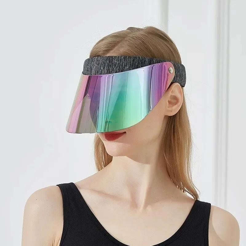 Rainbow Summer Hats Women Men Adjust Empty Out Women Caps Outdoor Sport Breath Visors UV Protection Sunscreen Beach Accessory