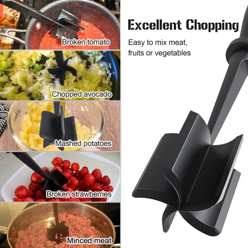 Kitchen Accessories Minced Meat Beef Masher Meat Potato Tomato Mix Grinder Masher Spatula Meat Scraper Bibimbap Kitchen Tools