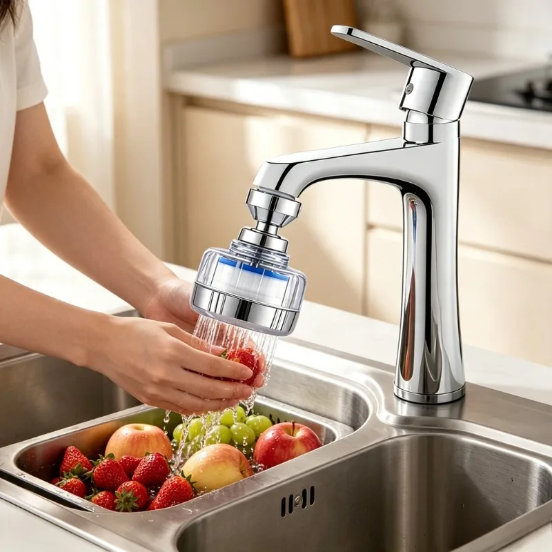 360° Kitchen Faucet Aerator, Adjustable Water Saving Spray Nozzle Swivel Tap Water Filter Universal Sink Extender Accessory