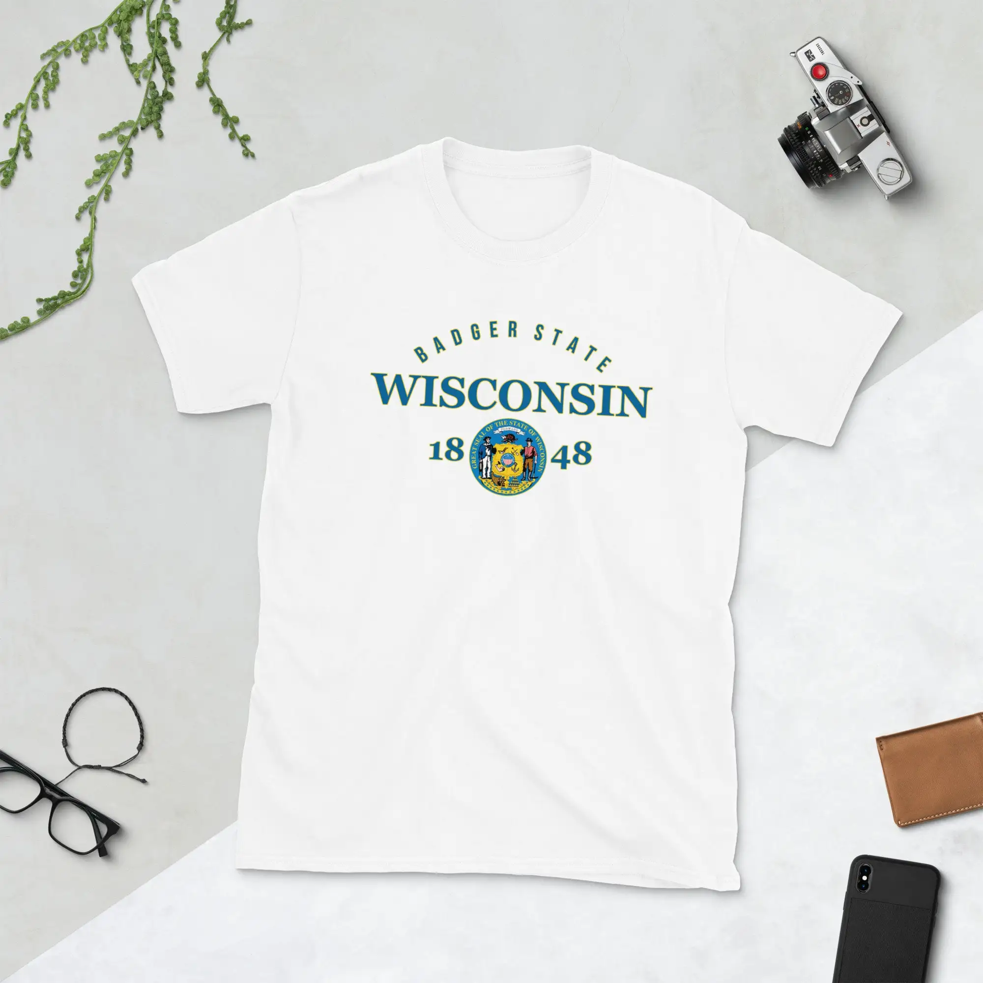 Wisconsin Pride Flag Native Badger State  T Shirt