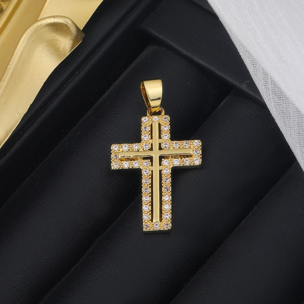 Juya 18 Karat echt vergoldeter religiöser Rosenkranz, christlich-katholisches Kreuz, Anhänger, Schmuckherstellung, Zubehör, Kunsthandwerk, böser Blick, Charms – Detail 18