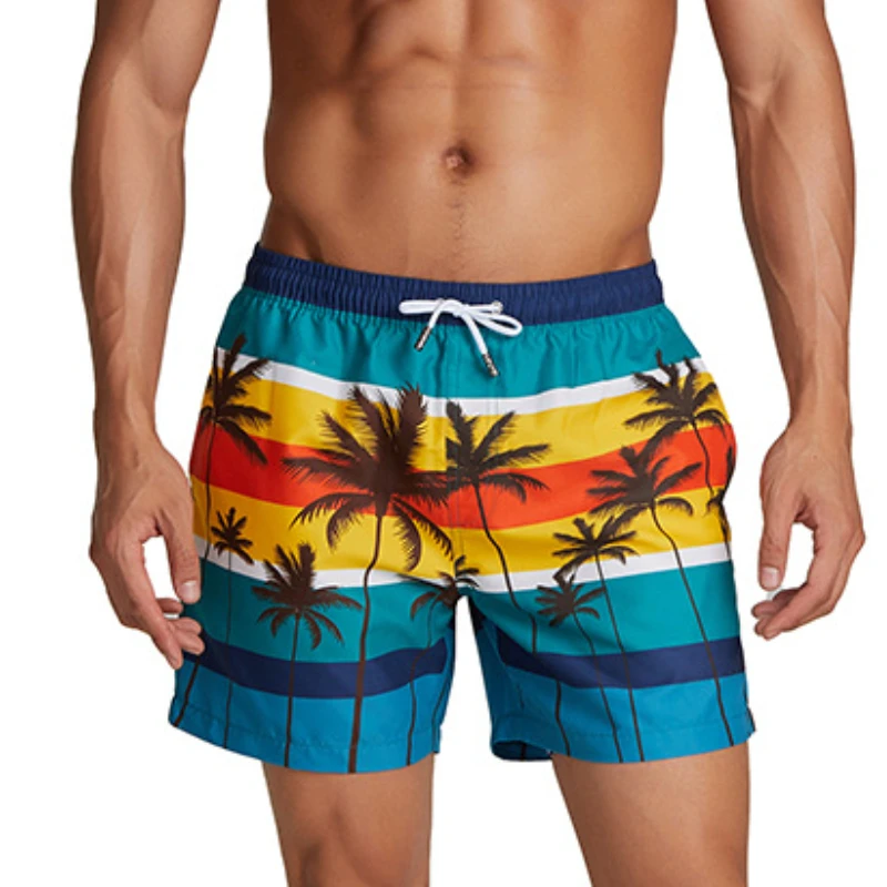 Fashion Coconut Swim Shorts Men Beach Swimsuits Man Swimming Trunks Fast Dry Men's Sports Shorts Gym Surf Boardshorts with Liner