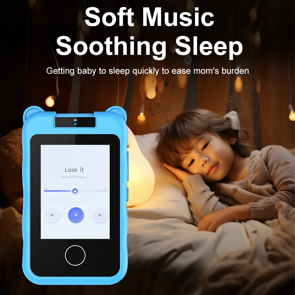 가역 카메라와 어린이 전화 카메라 장난감 MP3 음악 플레이어 게임 터치 스크린 기울고 장난감 소녀 소년 생일 선물