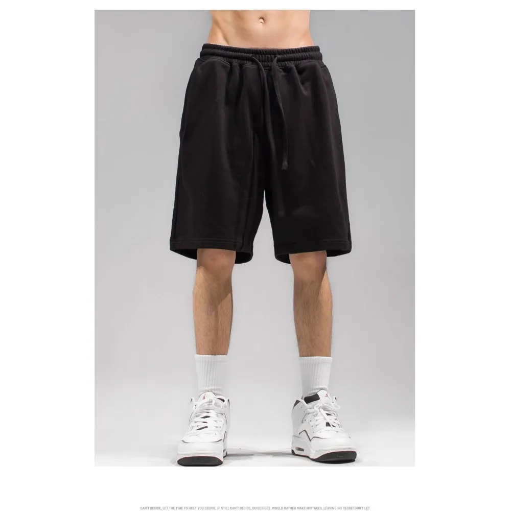 

Повседневные осенние мужские повседневные спортивные шорты на шнурке, свободная модная версия из чистого хлопка, универсальные