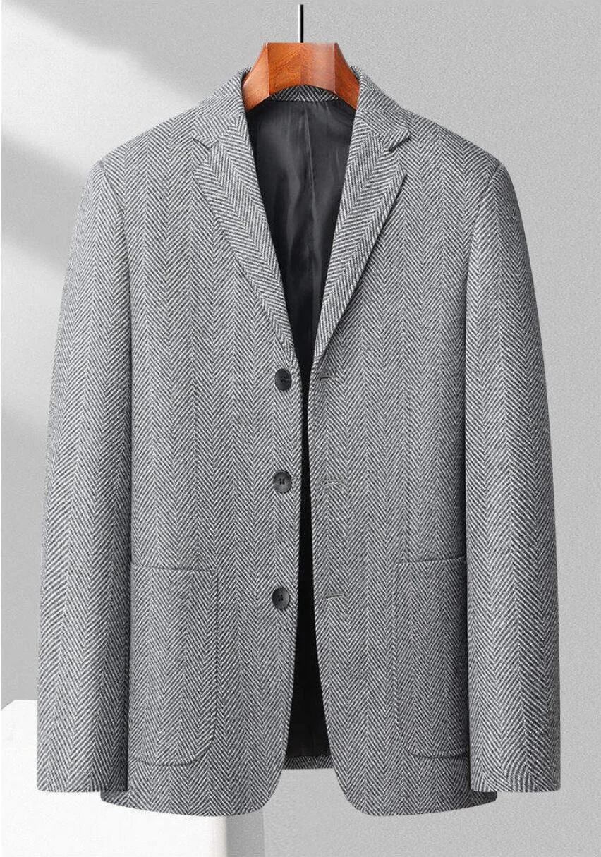 

Мужской модный деловой пиджак в корейском стиле, британский крой, повседневный, приталенный, однотонный, для свадьбы и работы