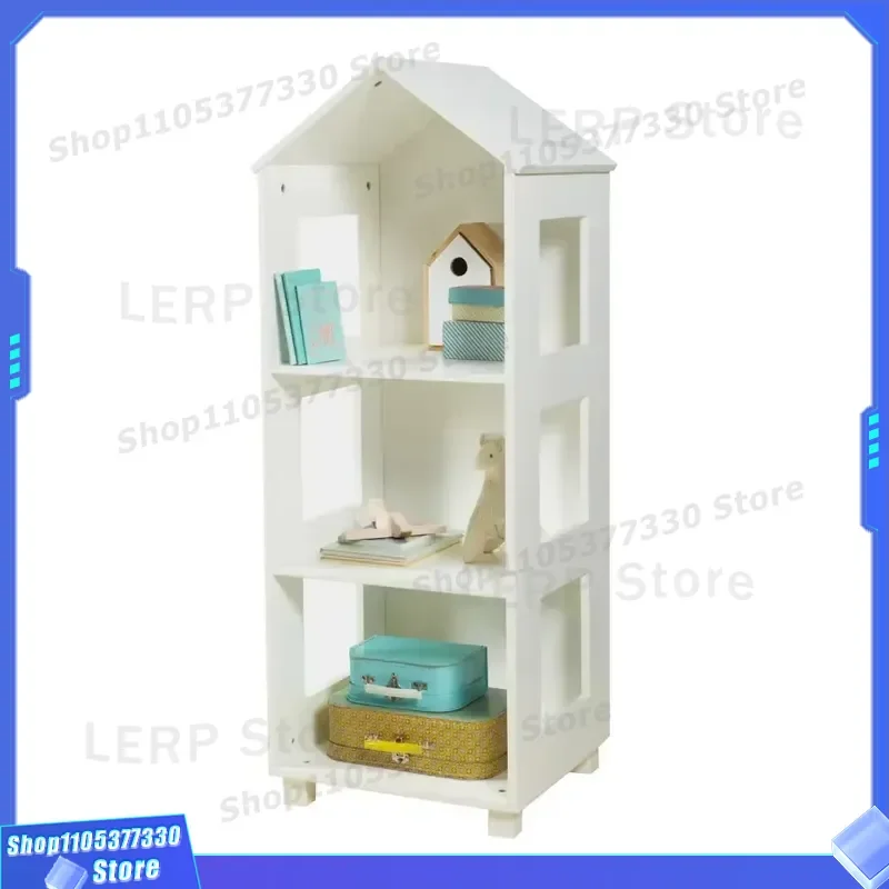 Modern Wooden Kids Locker 3 Shelves Bedroom Playroom Storage Display Stand for Toys Books Multi Purpose Furniture