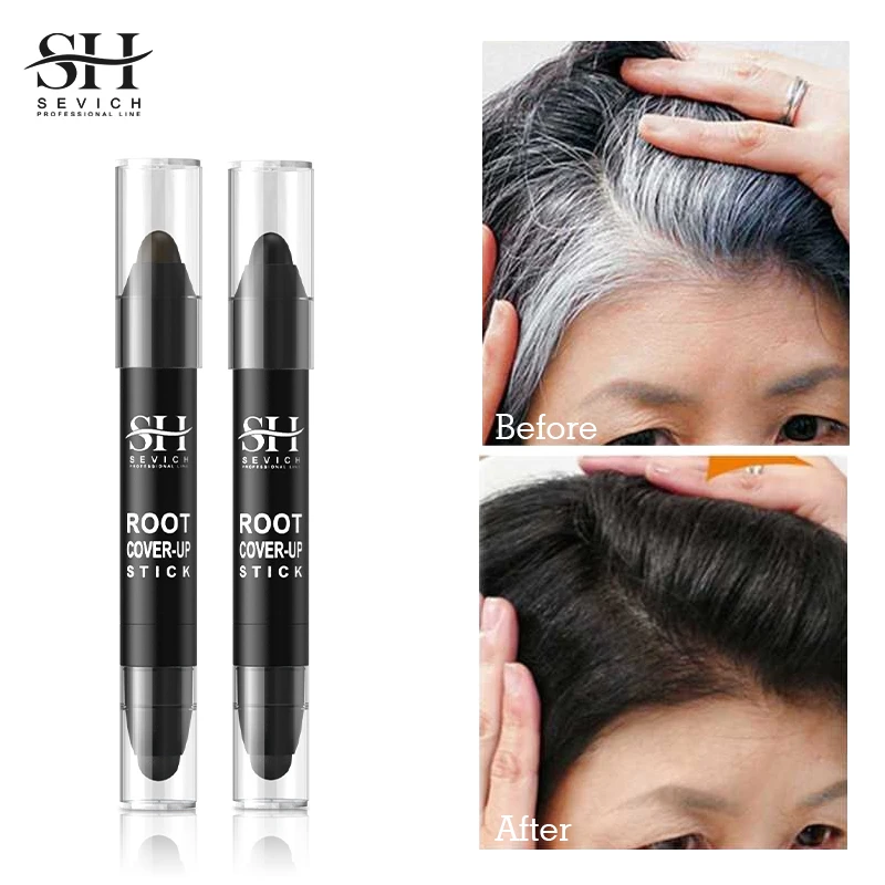 Sevich-pluma de reparación de línea de pelo, 3,8g, Control de raíz de pelo, ennegrecimiento al instante, corrector impermeable de pelo gris y blanco