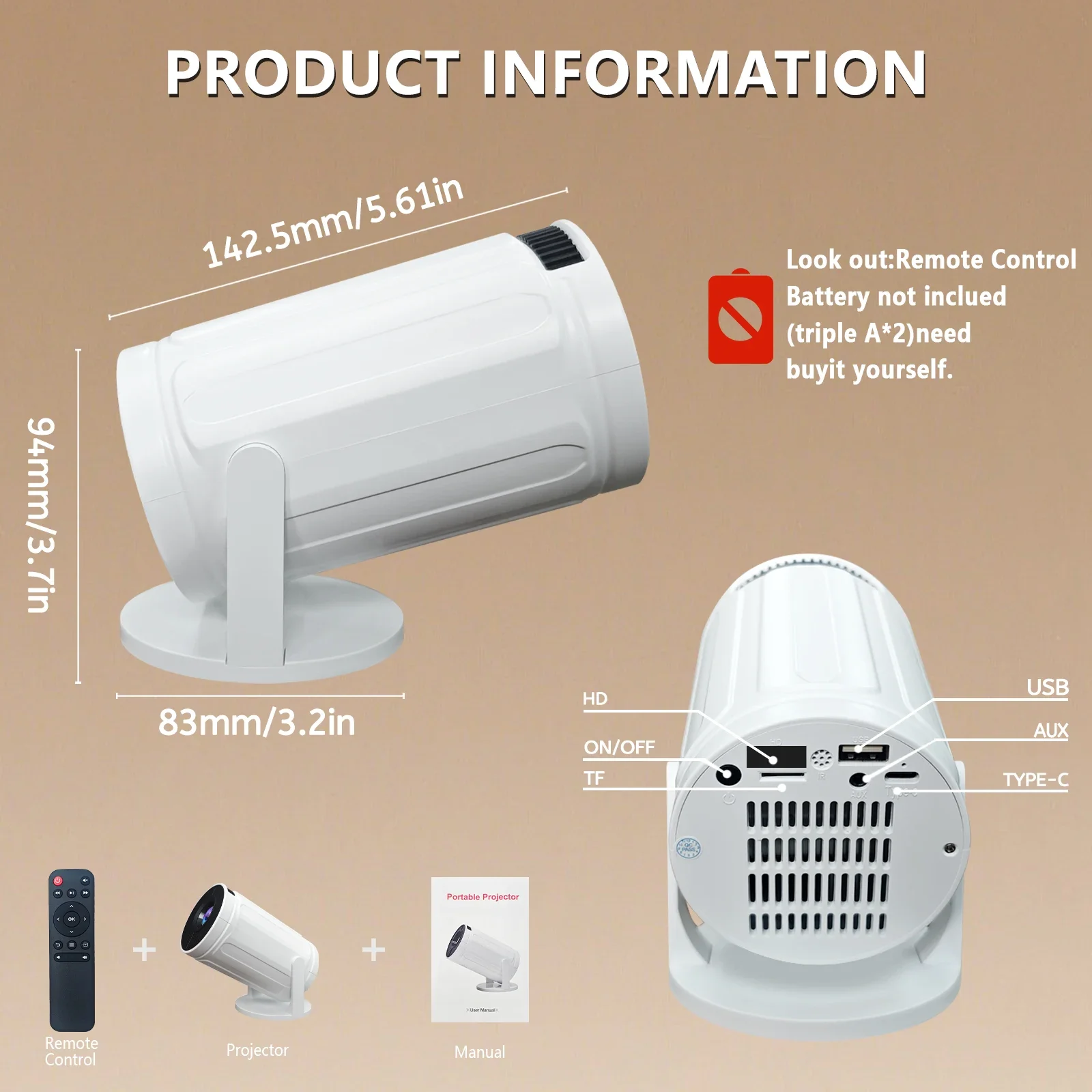 Nouveau 1280x720P RY008 LED Mini projecteur Portable HD haute luminosité 2 4G WIFI projecteur de cinéma maison pour les films
