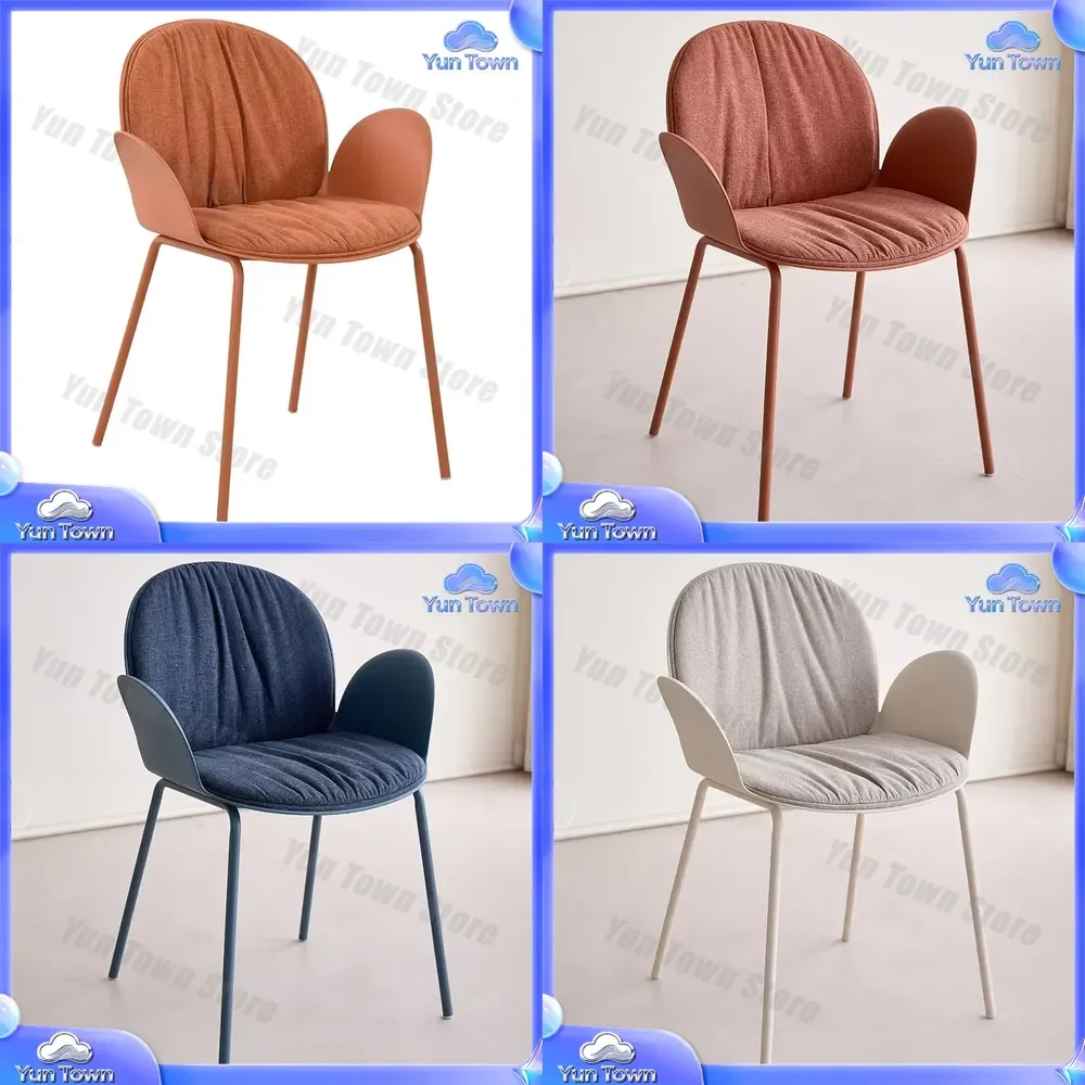 Plastic Dining Chair for Home Office Restaurant Nordic Style Armchair with Backrest and Armrests Modern Stool for Leisure Use