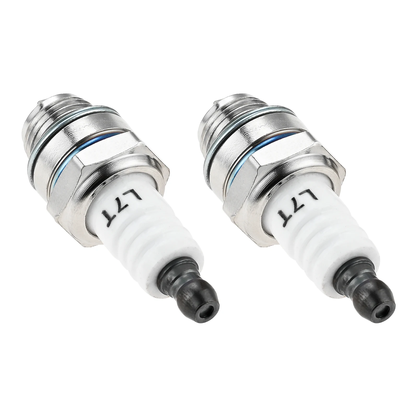 2 Pcs L7T Spark Plugs 2 Stroke Engine Spark Plug Engine Accessory for Chainsaw Brush Cutter Garden Lawnmower Strimmer Trimmer