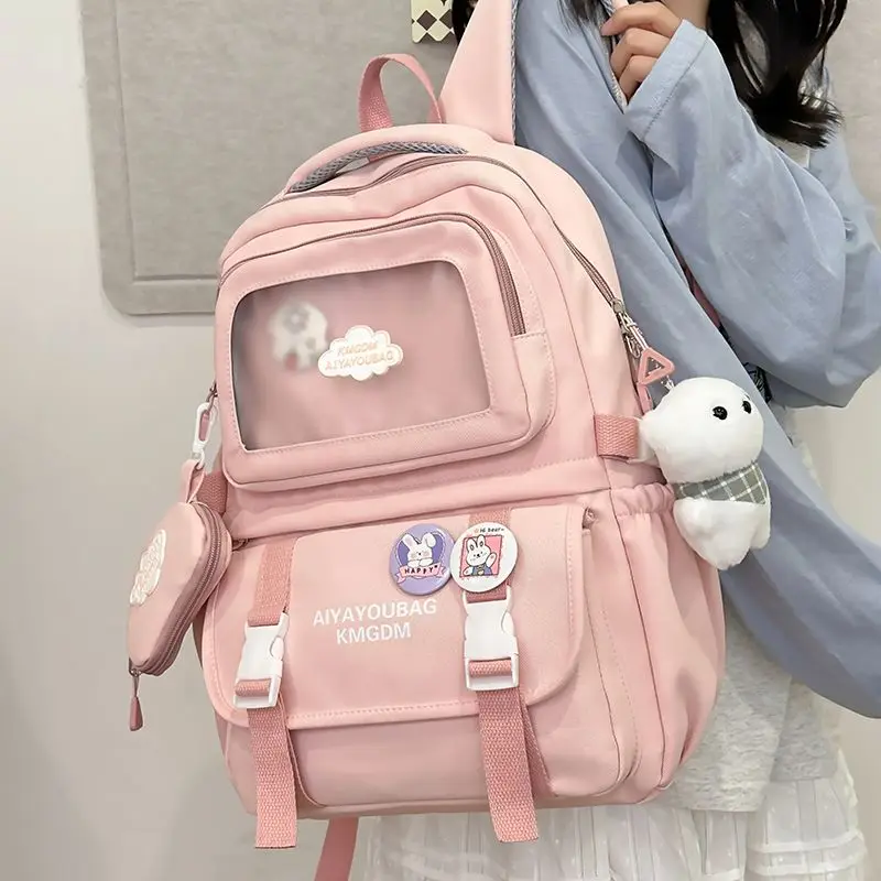 Girl Cute Sweet Ulzzang Ita Bag Large Capacity Backpack Beautiful Fashionable School Bag with Coin Wallet bagpack school bag