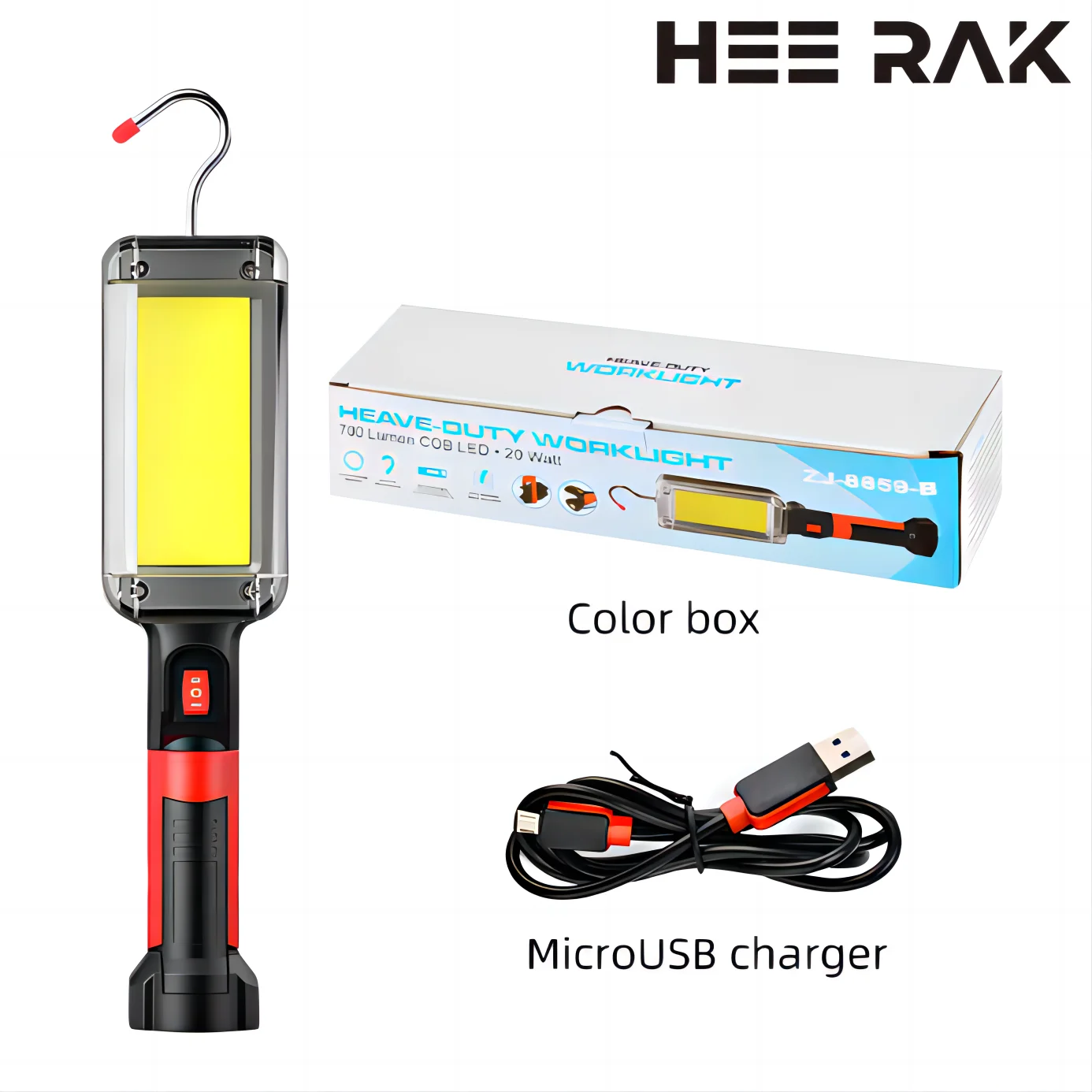 AliExpress 컬렉션 USB 충전식 COB 작업등, 휴대용 LED 손전등, 18650 조절 가능, 2 가지 모드 방수 자석, 1 개