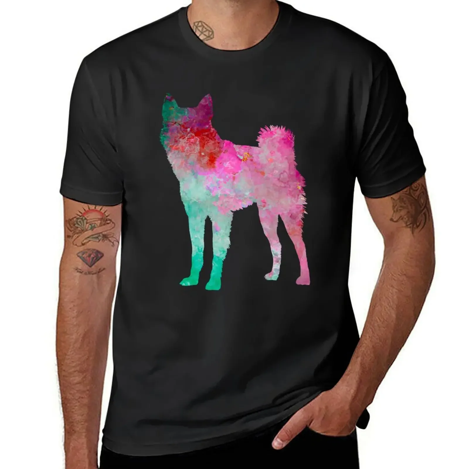 

Finnish Spitz 02 in watercolor T-Shirt customizeds for a boy animal prinfor boys fitted t shirts for men