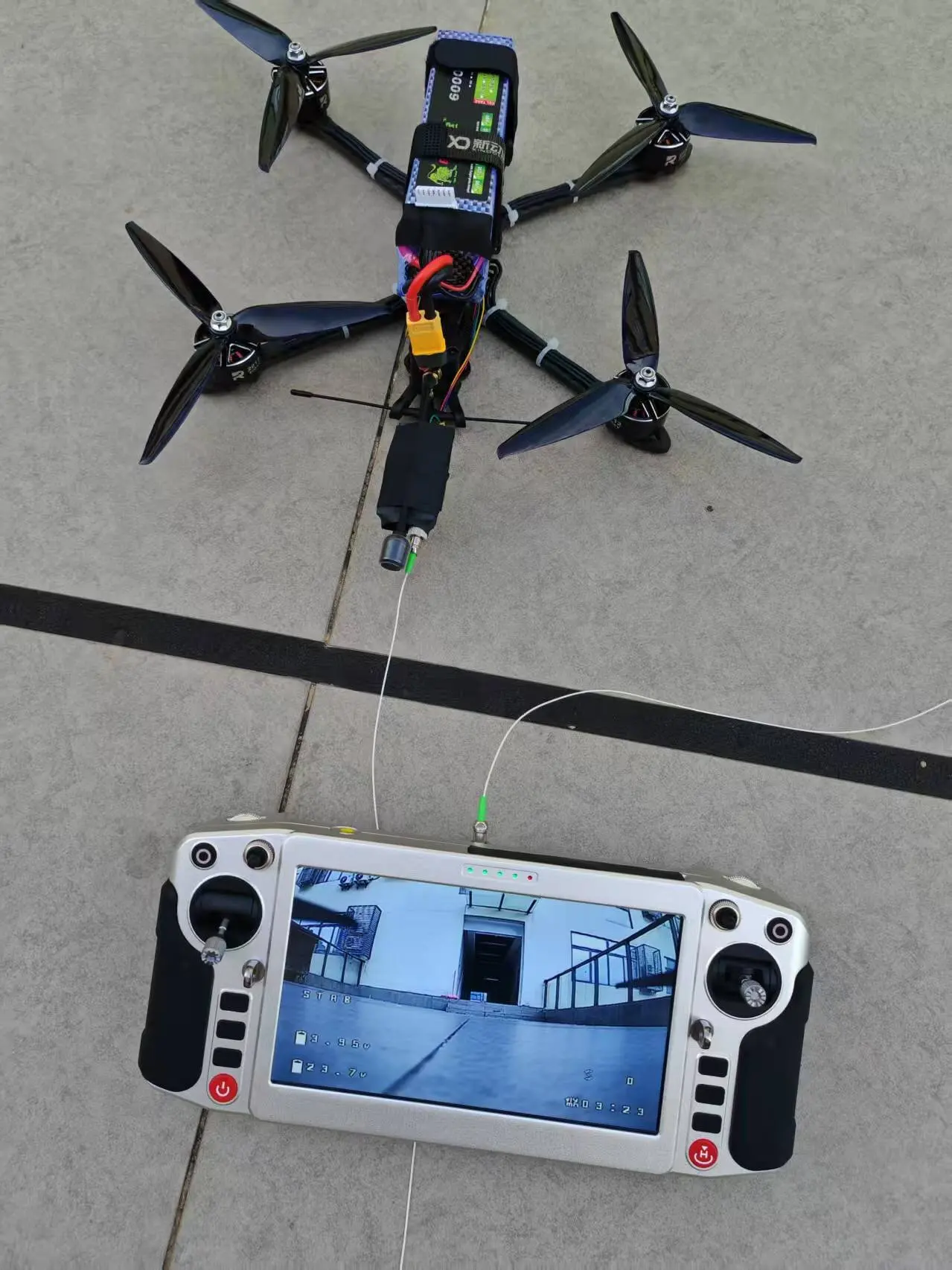 40km All-in-One Remote Control with Display Ground Station Optical Fiber Video Transmission FPV Drone Accessories