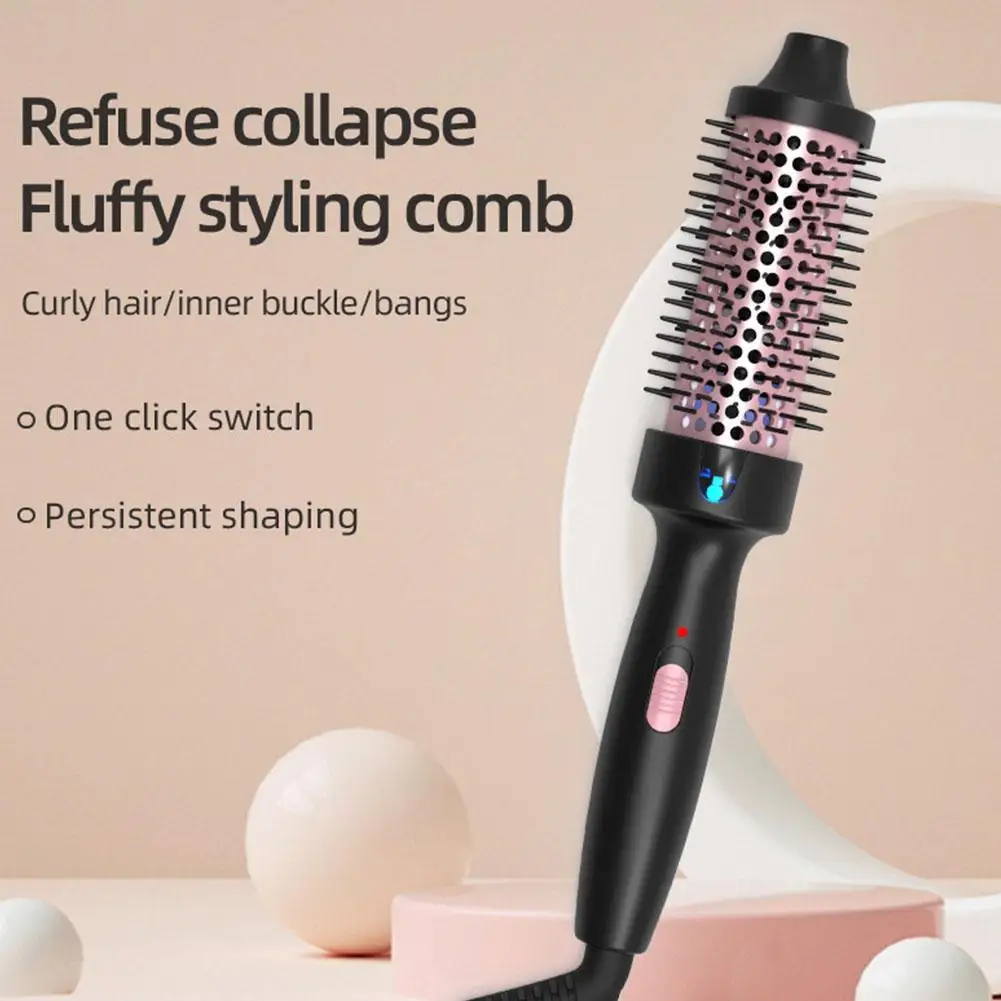 Thermal Brush, Heated Round Brush, 1 1/2 inch Thermal Round Brush Curling Iron Brush for Short Long Hair Hair Curling Brush