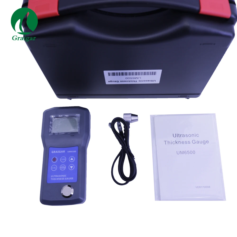 Digital UM6500 Ultrasonic Thickness Gauge Meter Probe Automatic Zero Calibration